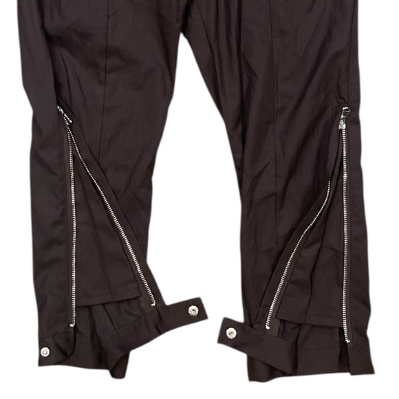 Sevin Kasran Architectural Zip Hem Cropped Utility Pants Brown Pull-On US 4-6 S - Picture 6 of 10